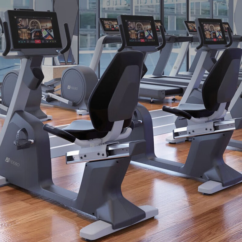 FEEBO horizontal bike commercial home exercise bike intelligent self-generated electromagnetic control rehabilitation lazy gym bicycle commercial self-generated/32-segment resistance-7-window LED screen