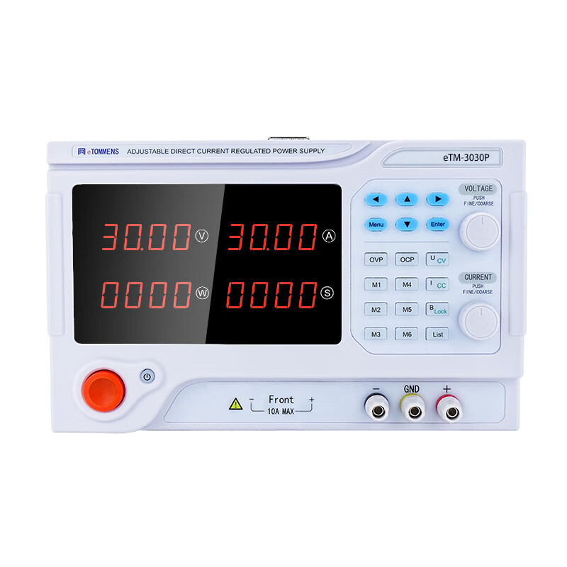 Adjustable DC regulated power supply with programmable switch high power digital display 30V30A eTM-3030P