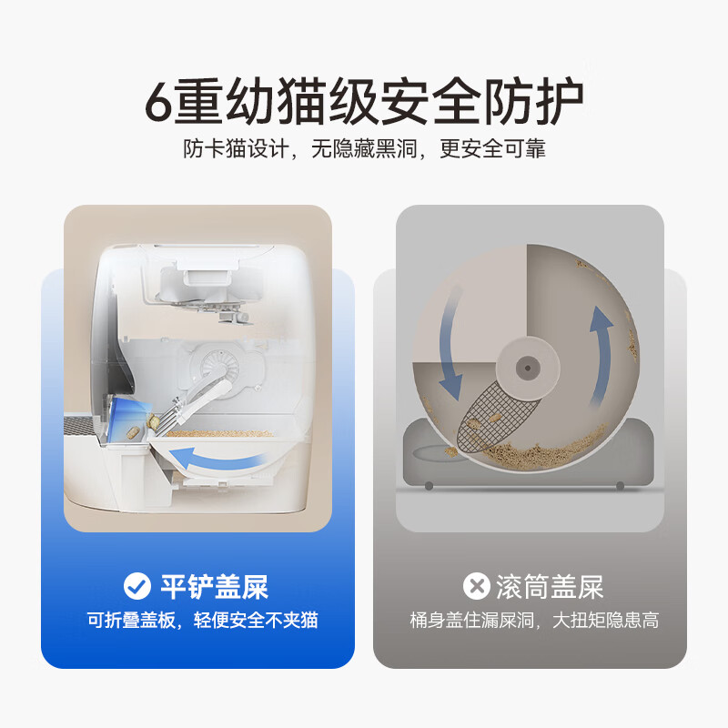 LALAHOME fully automatic cat litter box, intelligent automatic litter replenishing cat toilet, anthropomorphic sand shovel, safe and clean, saving sand and preventing splashing