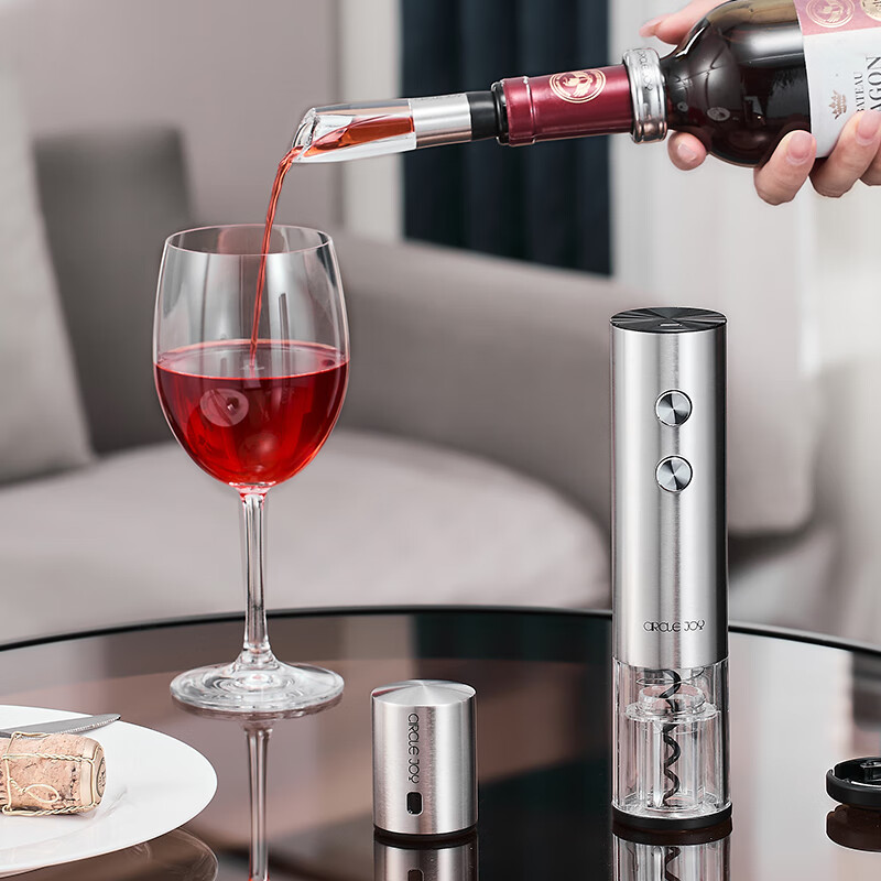 Circle Joy Electric Wine Bottle Opener Stainless Steel Rechargeable Automatic Wine Opener Household Wine Opener 5-in-1 Set