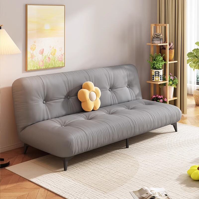 Qinuo Yunduo sofa folding dual-use integrated sofa bed rental apartment economical new fabric small sofa off-white latex model three-speed adjustment 1.8 meters long wear-resistant cat scratch leather
