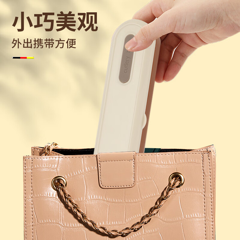 Tang Zong Chopsticks 3-piece stainless steel portable tableware set (crystal glass transparent) high-looking portable chopsticks and spoon set