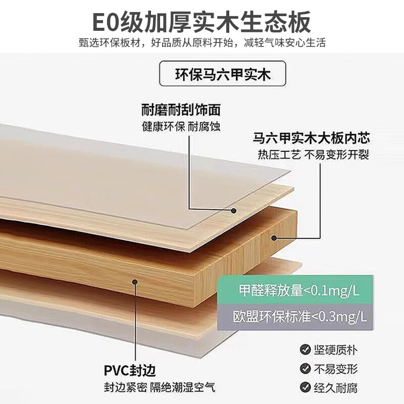 Huixun Jingdong's own brand solid wood wardrobe bedroom simple sliding door wardrobe large capacity storage cabinet 100*50*200CM