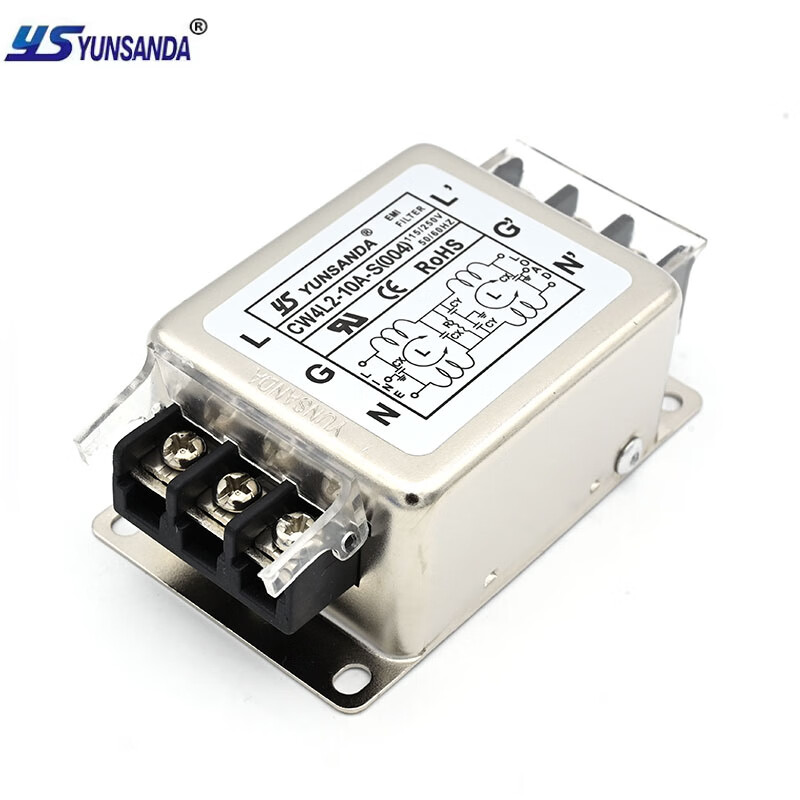 YUNSANDA single-phase 220v AC electromagnetic interference purifier EMI power filter CW4L2-10A-S (004) CW4L2-10A-S (004) bipolar single-phase 220V filter