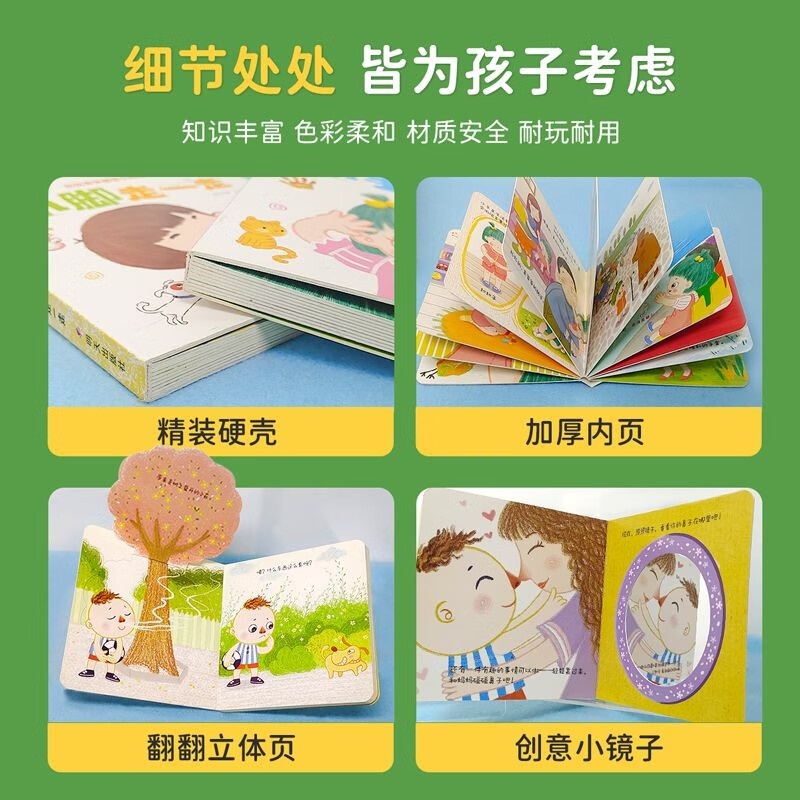 Hairun Sunshine 0-2 years old my body, take a look with your eyes, 0-3 years old baby's body cognition reveal book, children's interactive book, parent-child reading early education picture book, body cognition interactive book, science cognition enlightenment small picture book