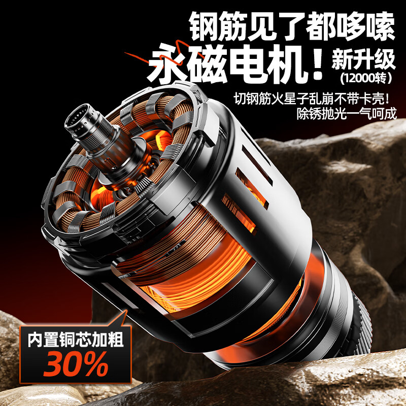 OLED 21V brushless lithium battery angle grinder multi-function rechargeable cutting machine polishing machine high power angle grinder