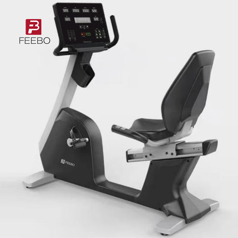 FEEBO horizontal bike commercial home exercise bike intelligent self-generated electromagnetic control rehabilitation lazy gym bicycle commercial self-generated/32-segment resistance-7-window LED screen