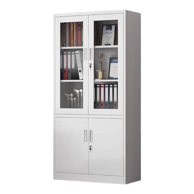 Ni Zhier filing cabinet office filing cabinet financial voucher information locker with lock steel iron cabinet short cabinet double section filing cabinet thickened version