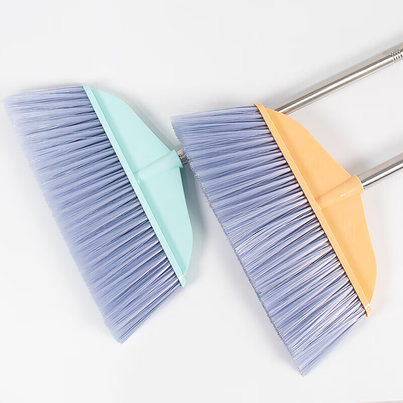 Hasdick soft-bristle plastic broom, stainless steel long handle 8507 with three-section splicing rod, green HZL-53