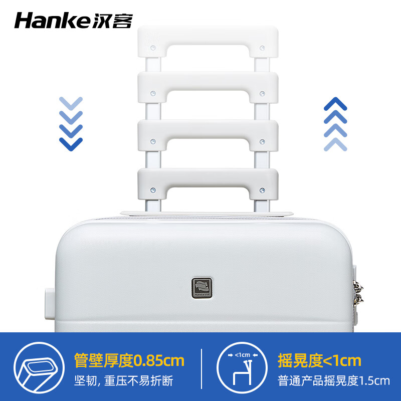 Hanker large-capacity suitcase women's trolley case men's boarding business travel suitcase travel storage student password box leather smoke white fine dot pattern 20 inches / 37 liters / boarding suitcase / short trip