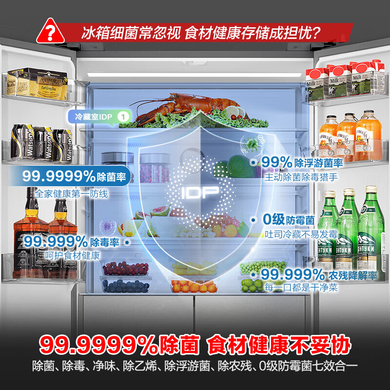 Rongsheng 507L dual system cross door first-class energy efficiency air-cooled frost-free frequency conversion ultra-thin embedded refrigerator for home use BCD-507E50CZLAD