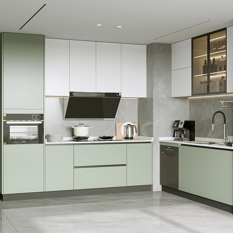 Oppein wardrobe customization, whole house furniture, multi-space cabinet customization, bedroom living room kitchen cabinet comprehensive package 20 custom cabinets + 7 meters cabinet + furniture 10-piece set