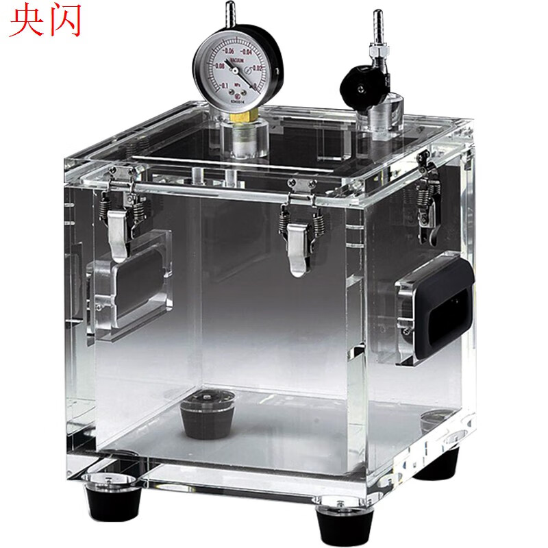 Yue Changsheng acrylic vacuum box transparent vacuum defoaming barrel experimental negative pressure drying box plexiglass glove operation box 25*25*25cm thick 25mm