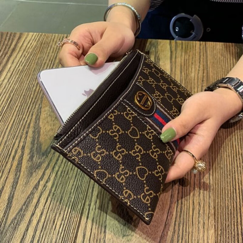 Kangaroo leather wallet for women, long style, new cowhide style, zipper, mobile, multiple card slots, large capacity, multi-function, Korean version, apricot