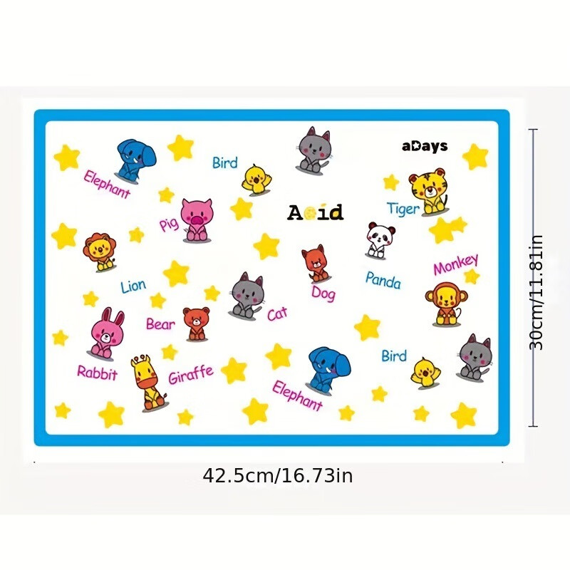 Wenzhi Disposable Placemat Baby Outing Absorbent Table Mat Children's Primary School Oil-proof Table Mat Portable Dining Mat Wholesale Placemat-Animal Paradise Boxed 20 Pieces 42*30cm