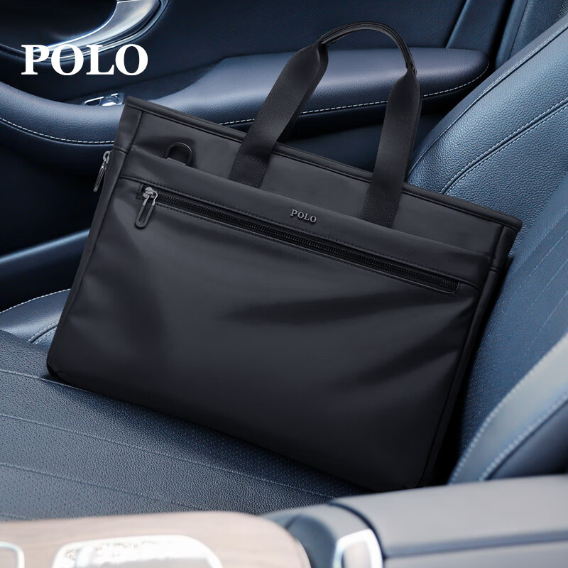 POLO business briefcase men's expandable handbag 14/15.6 inch computer bag conference document bag shoulder bag