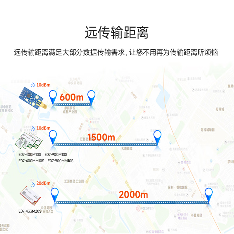 Ebyte CC1101 wireless transceiver module 433MHz industrial grade RF communication transparent transmission SPI communication interface patch type plug-in type E07-900MM10S