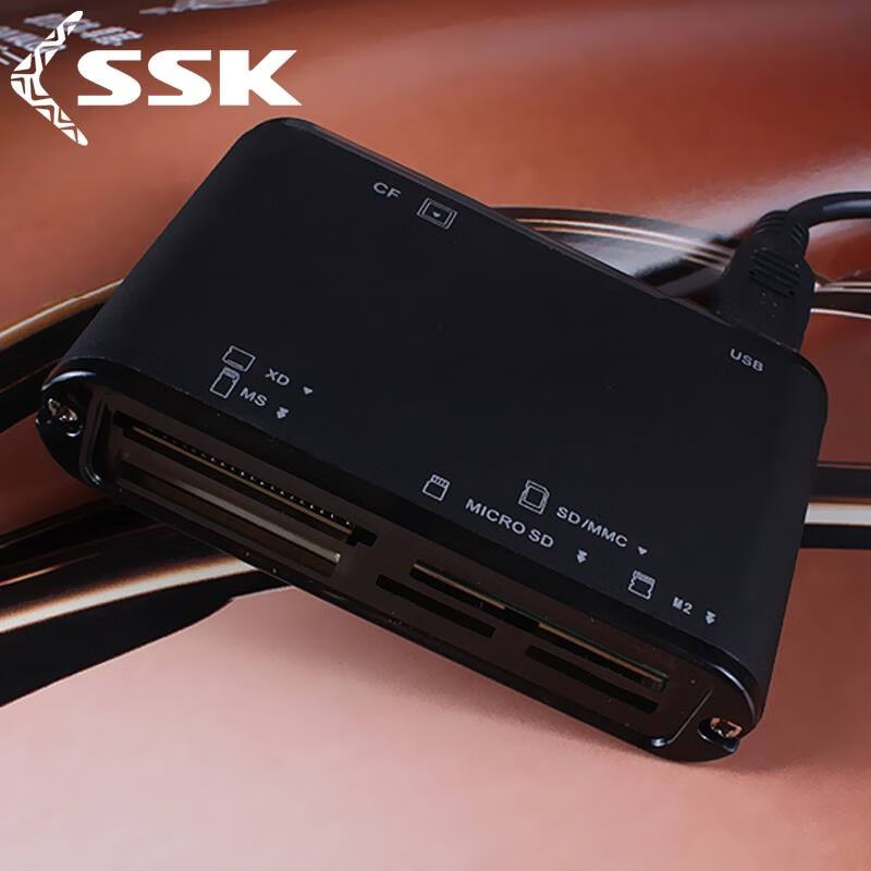 Biao Wang Original SSK Biao Wang Robot 3rd Generation Almighty King Card Reader Direct Reading SD/XD/MS/TF/M2/CF USB2.0 Pure Black USB2.0