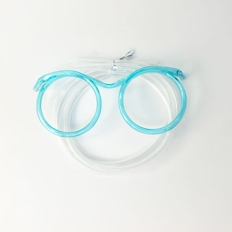 Mudis Internet celebrity glasses shaped straws funny creative personality cute and fun children lazy drinking water drinks extra long straws pink glasses straws 7-piece set - free one meter straw brush