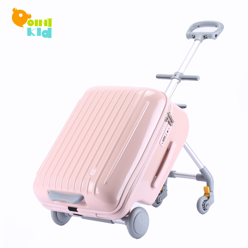 POINT KID children's stroller suitcase, sit and ride suitcase, 20-inch trolley suitcase, boys and girls boarding suitcase, pink 20 inches