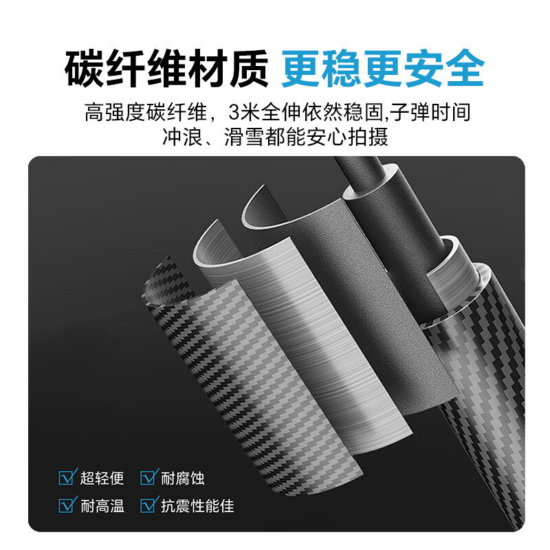 Yangfeisi hot-selling model | 100% positive review, suitable for X5/4/3 selfie stick X4air handheld carbon fiber invisible extended extension rod Insta360 panoramic camera accessories