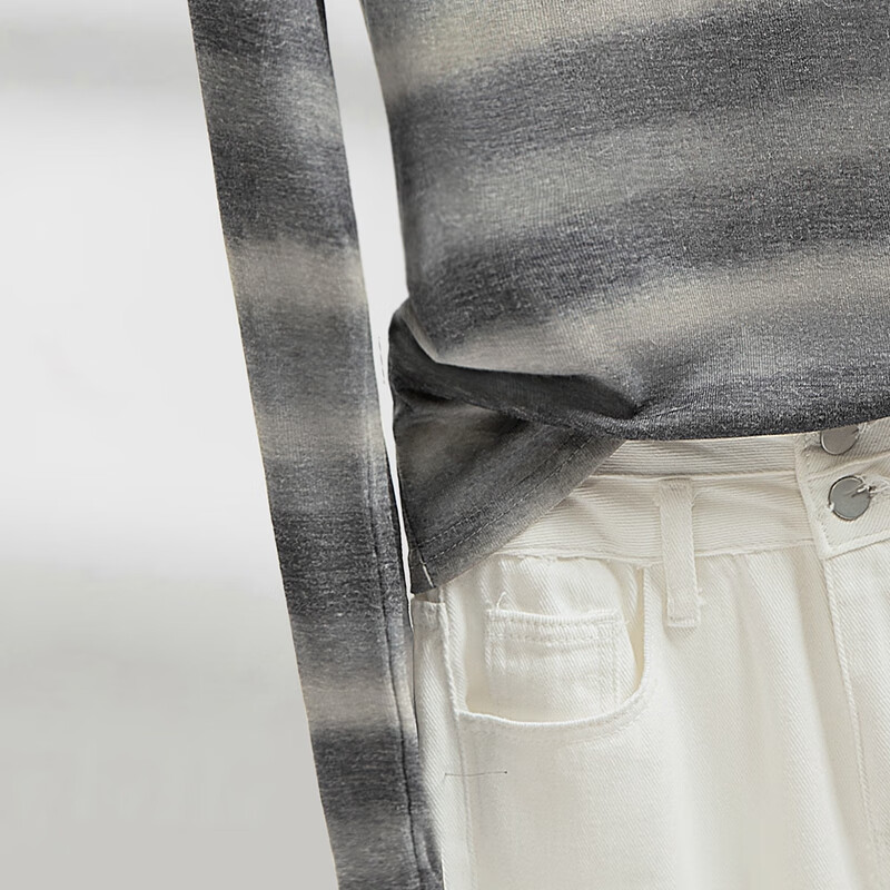 Sibaishe Half Turtle Collar Striped Bottoming Shirt Women's 2025 Autumn New Fashion Slim Fit Pullover Top