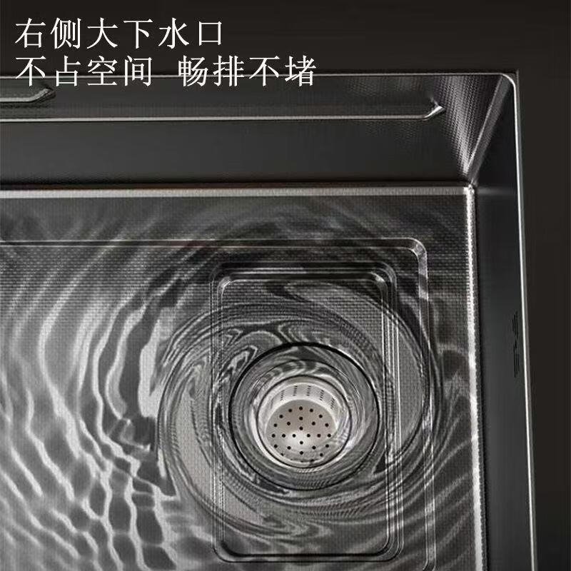 JOMOW sink 5.0 thickened kitchen large single-slot integrated basin 304 stainless steel dishwashing pool multi-functional vegetable sink C package 75*45 Taiwan-controlled drain + purification faucet + cup washer