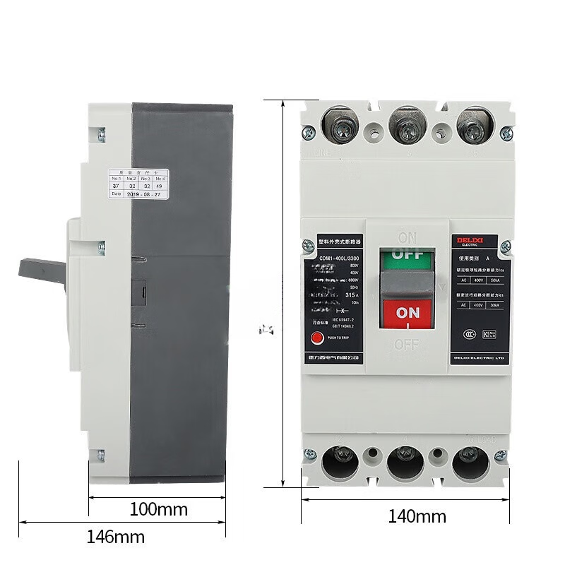 Pupan CDM1-400L molded case circuit breaker 3300 air switch 350A315A250A air switch 3P 400A
