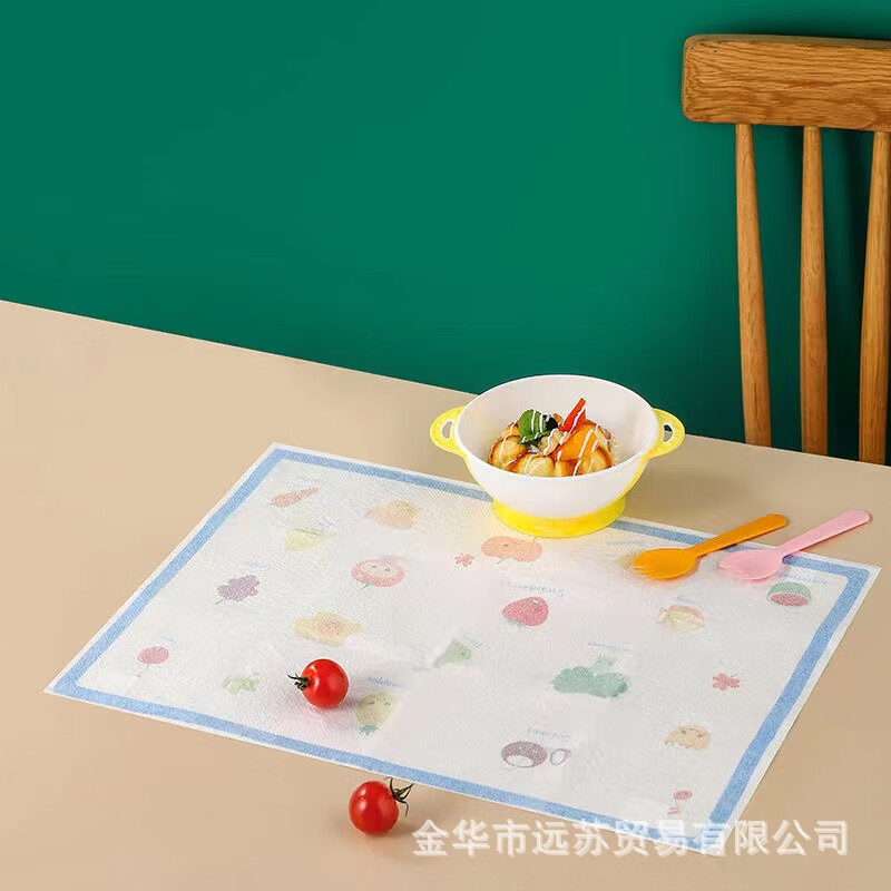 Wenzhi Disposable Placemat Baby Outing Absorbent Table Mat Children's Primary School Oil-proof Table Mat Portable Dining Mat Wholesale Placemat-Animal Paradise Boxed 20 Pieces 42*30cm