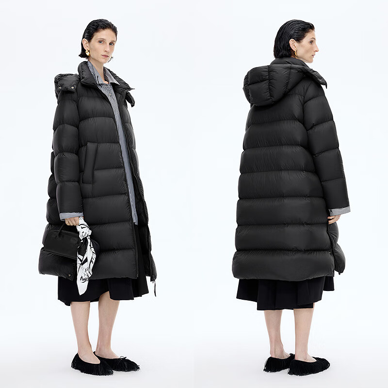 Jiangnan Buyi (JNBY)/Jiangnan Buyi Shopping Mall Same Style 25 Winter New Arrival Down Jacket Long Hooded Loose A Type 5PAC13700