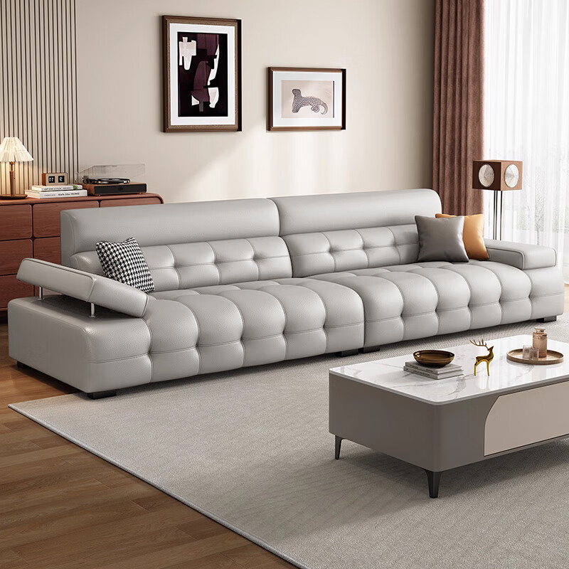 Dudumeijia leather art sofa high back Lawrence 2025 new living room straight high-end sofa MKS908#