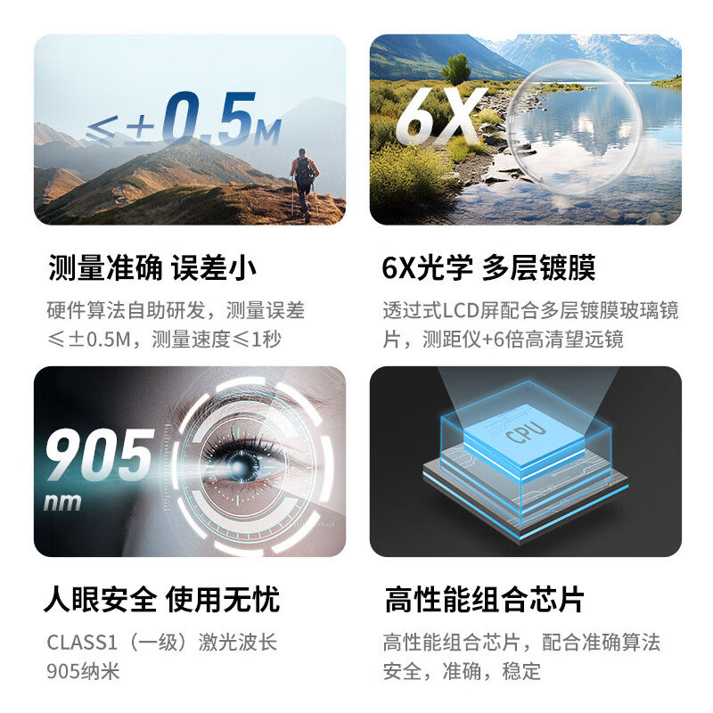 Huaiman laser range finder high-precision handheld electronic ruler golf outdoor measurement H 1800 meters distance measurement/height measurement/angle measurement/speed measurement