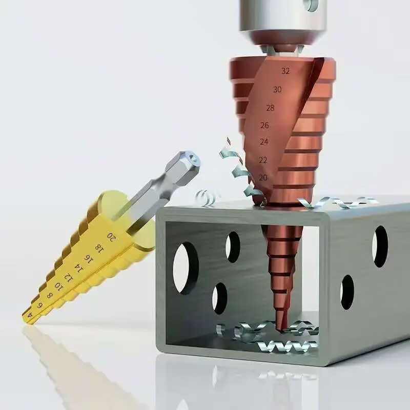 M35 cobalt-containing pagoda drill bit, high hardness step drill hole opener, drill steel, stainless steel, woodworking, multi-functional, cobalt-containing (4-32mm) rotating groove 15 sections, imported from Germany, industrial grade, special for metal