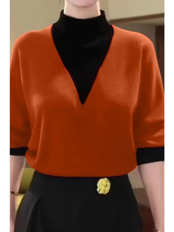 New autumn and winter women's high-neck double-sided German velvet long-sleeved bottoming shirt can be worn outside to cover the belly in a fashionable style. New autumn and winter style. Purple M. Recommended 80-100 pounds.