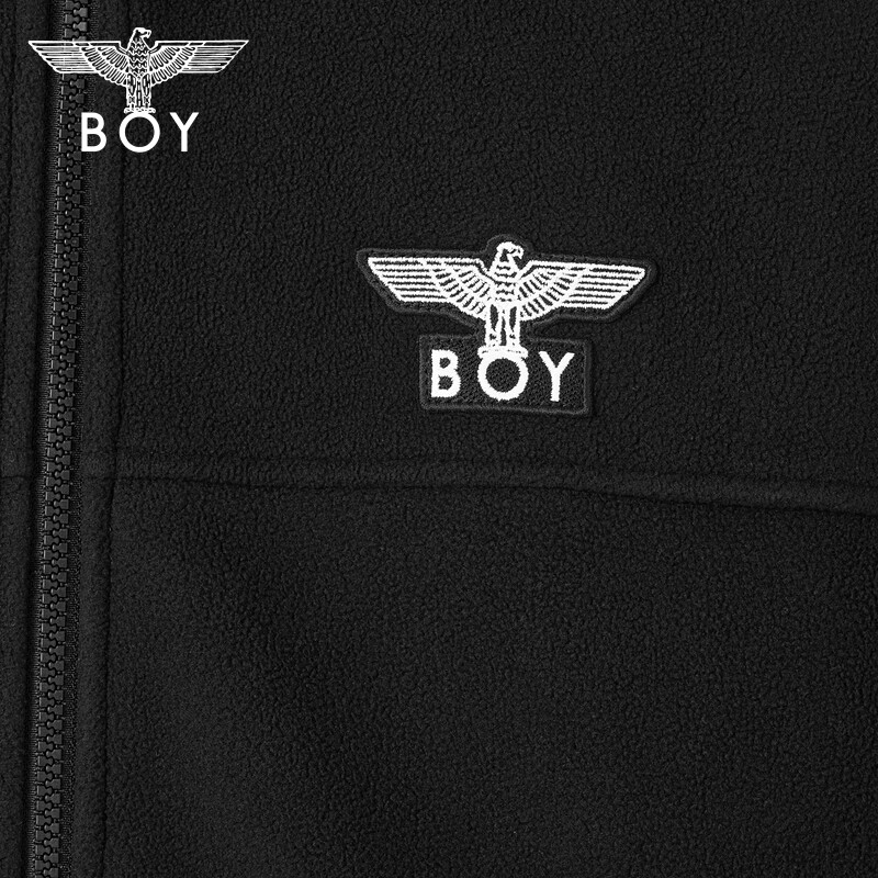 BOY LONDON Men's Jacket Spring and Autumn Three-in-One Polar Fleece Functional Wind Hooded Jacket Women's Top N23082 Black M