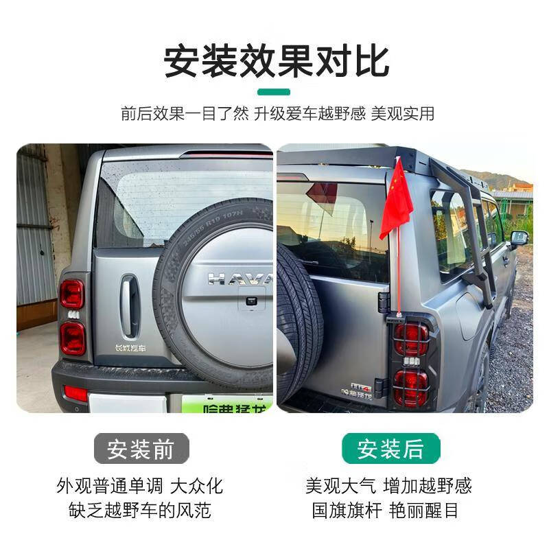 Punctuation Chinese Chef Haval Raptors Tailgate Flagpole Antenna Bracket Radio Clip Base Stainless Steel Special Modification Parts Accessories Raptors-Tailgate Flagpole Bracket