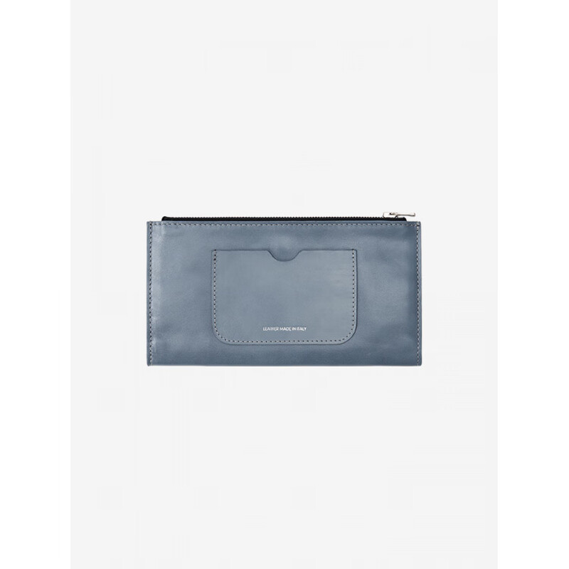 Gele's 25-year-old new cowhide rivet zipper wallet clip, card holder, multiple card slots, large-capacity wallet, elephant gray