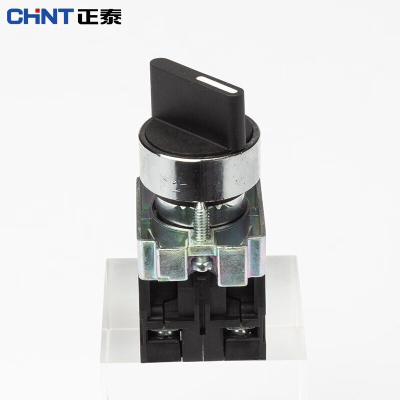 Chint (CHNT) push button switch NP2 series self-reset push-type knob flat knob rotation emergency stop self-locking control mushroom head NP2-BE101 knob BD53 three-position self-reset two normally open
