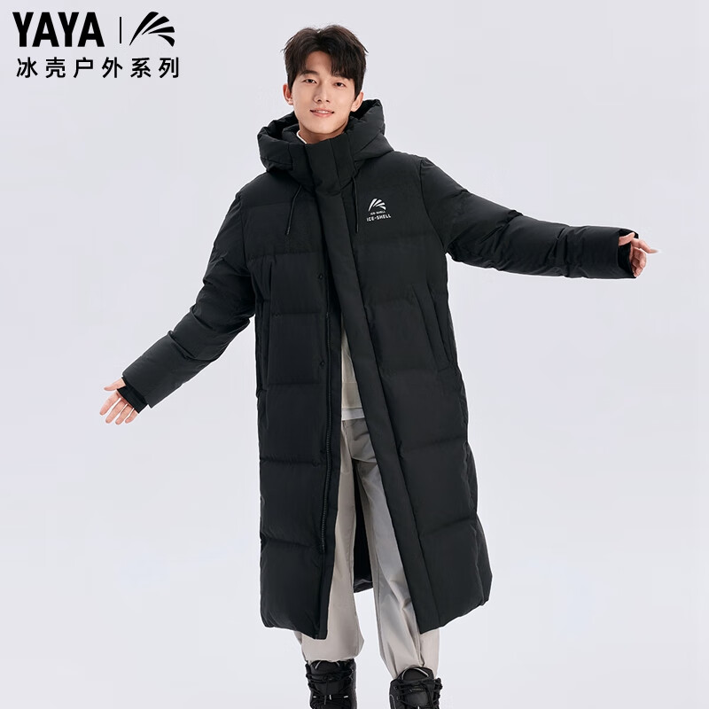 YAYA Wang Yibo Ice Shell 3.0 mid-length down jacket for women and men, same style hooded thickened extreme cold jacket