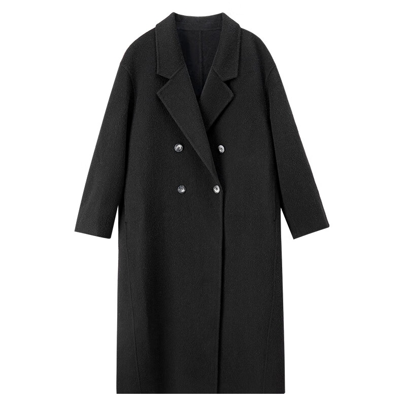Shandubila 100% wool warm woolen coat for women winter women's high-end suit collar long commuter double-sided woolen coat