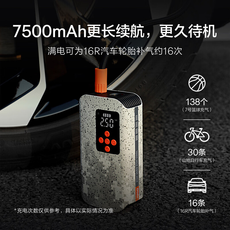 JiKrypton's new car air pump, portable wireless air pump, car tire air pump, intelligent tire pressure setting