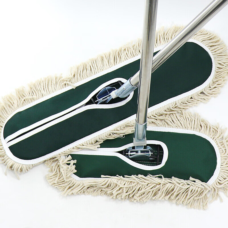 Hesdig JG-165 flat mop replacement cloth, large dust push mop head, absorbent cotton mop cloth, 60cm replacement cloth (green) 2 pieces