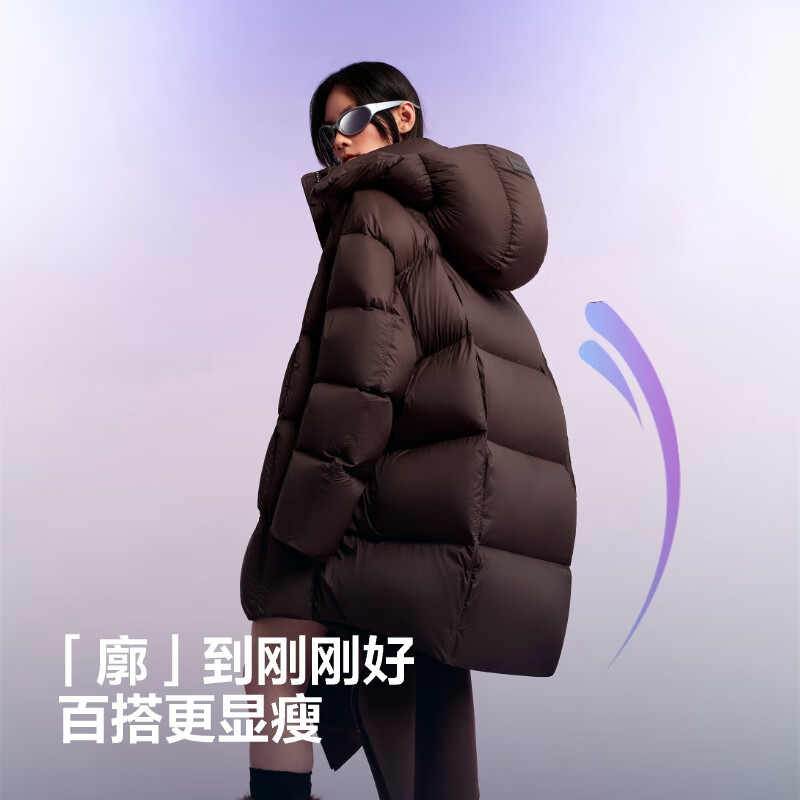 Bosideng 25 years winter puff down jacket for women 90 velvet thickened hooded loose mid-length lazy style jacket