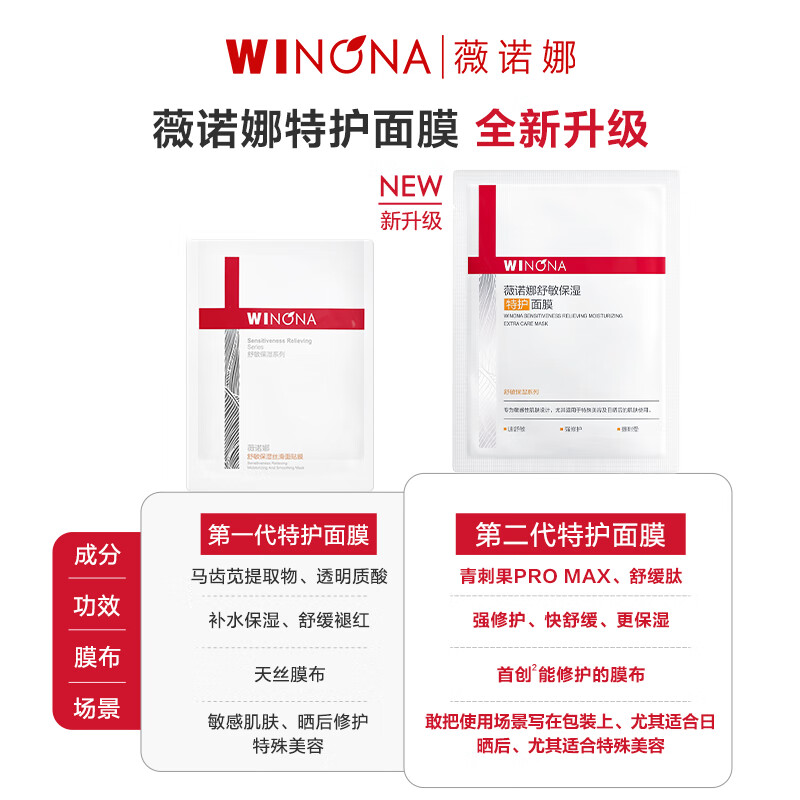 Winona second generation special care mask set of 24 pieces firming, repairing, hydrating, soothing and moisturizing skin care products for the New Year