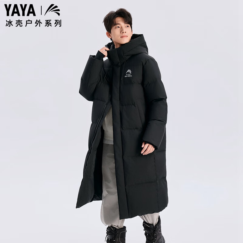 YAYA Wang Yibo Ice Shell 3.0 mid-length down jacket for women and men, same style hooded thickened extreme cold jacket