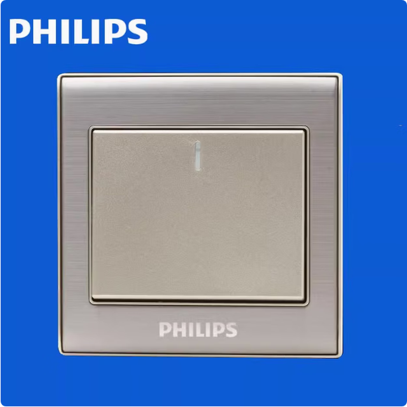 Switch five-hole socket 86 type wall switch two- and three-pole jack champagne household panel one open single control 1