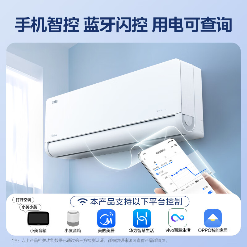 Midea air conditioner full wind 1.5 HP new first-class energy efficiency inverter Feng Zun second generation carpet heating double row copper tube evaporator air conditioner hanger KFR-35GW/N8MXC1
