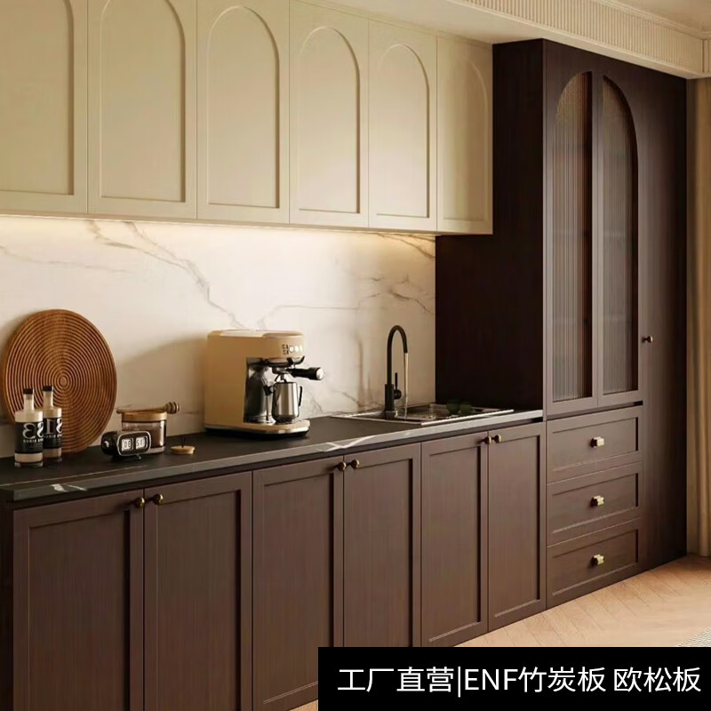 Zhihuishu French cream style ENF grade cabinet door custom glass door blister molded door panel custom solid wood ecological board French style