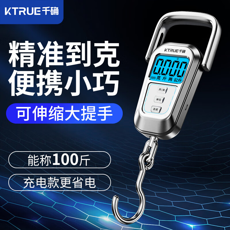 Qianque portable electronic scale 100 catties accurate commercial household food weighing portable spring fish scale kitchen charging