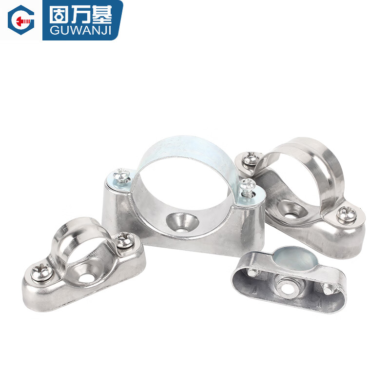 Guwanji 304 stainless steel off-wall code Yuanbao card saddle card pipe clamp bracket fixed riding card 20-25-32mm overall 304 material pipe diameter 20-22mm 2 pcs